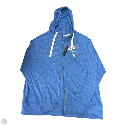 Sweatshirt Hoodie By Nike Apparel In Blue, Size: 1x