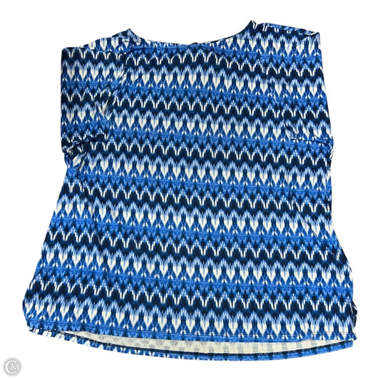 Top Short Sleeve Basic By Dg2 In Blue & White, Size: 1x