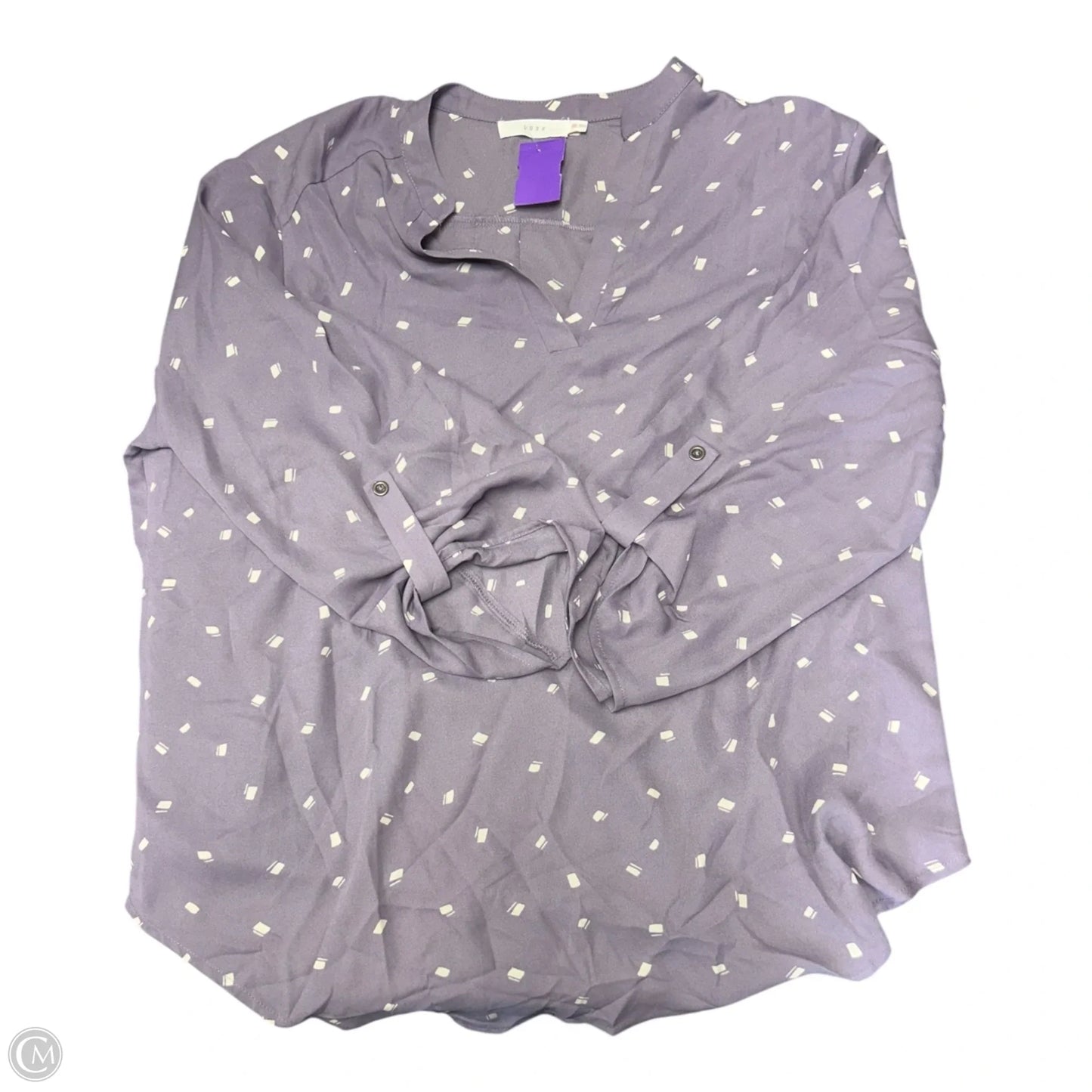 Top Long Sleeve By Lush In Purple & White, Size: Xxl