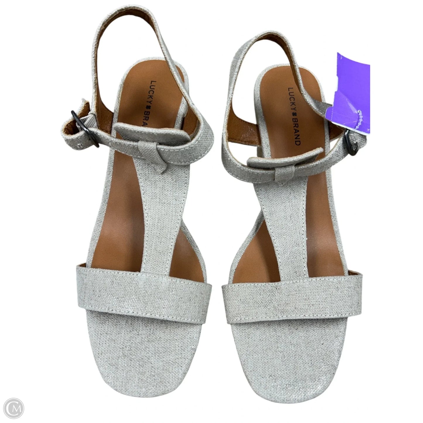 Sandals Heels Wedge By Lucky Brand In Cream, Size: 10