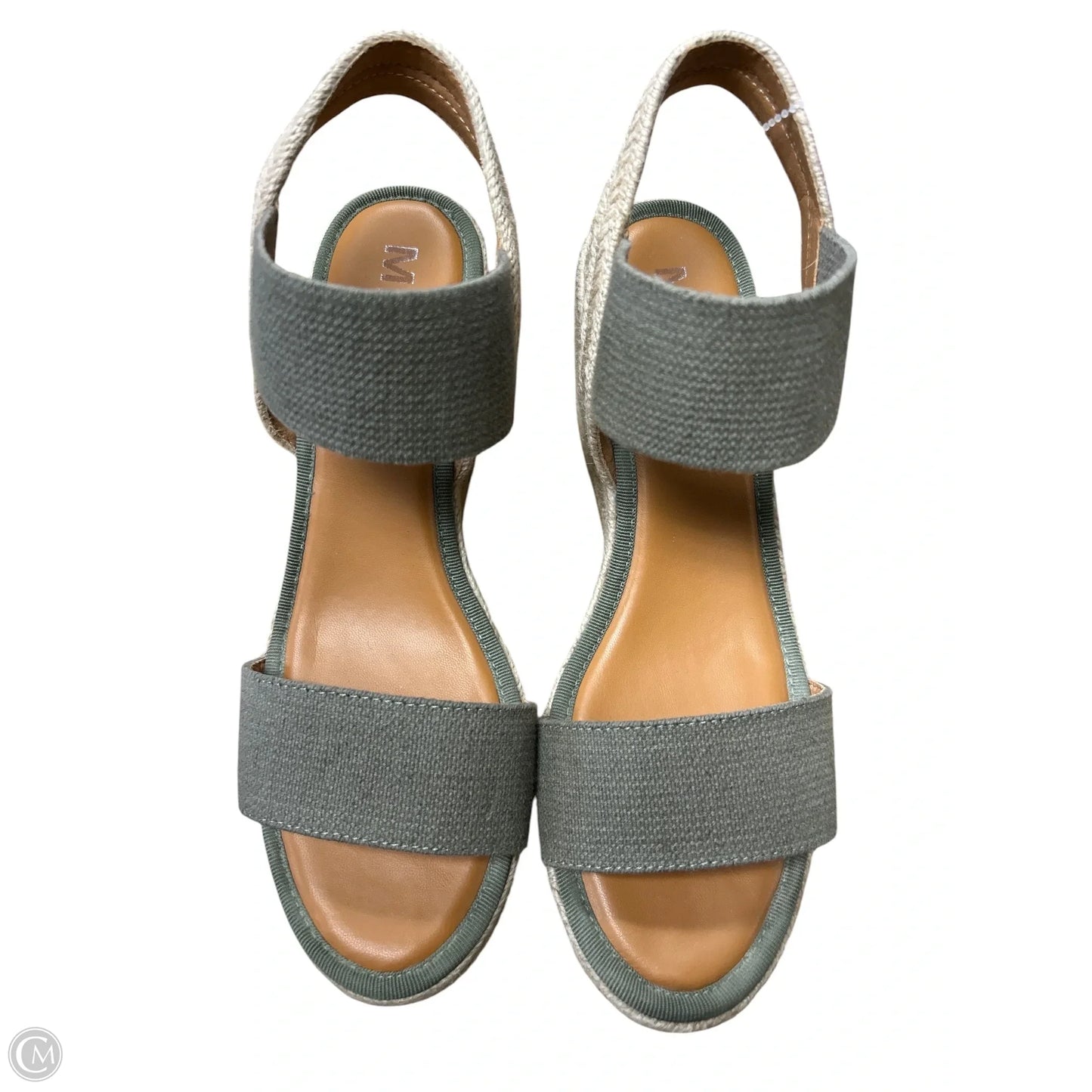 Sandals Heels Wedge By Mia In Green, Size: 8.5