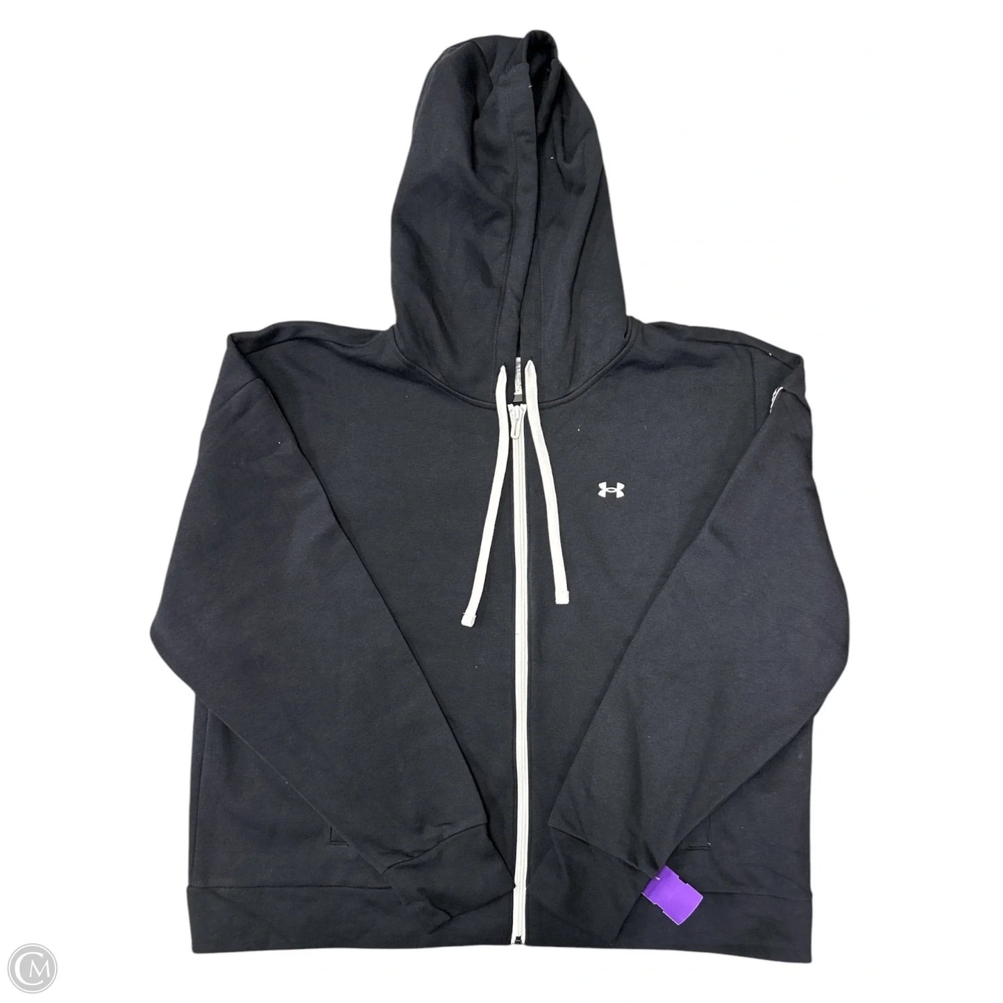 Sweatshirt Hoodie By Under Armour In Black & White, Size: Xxl
