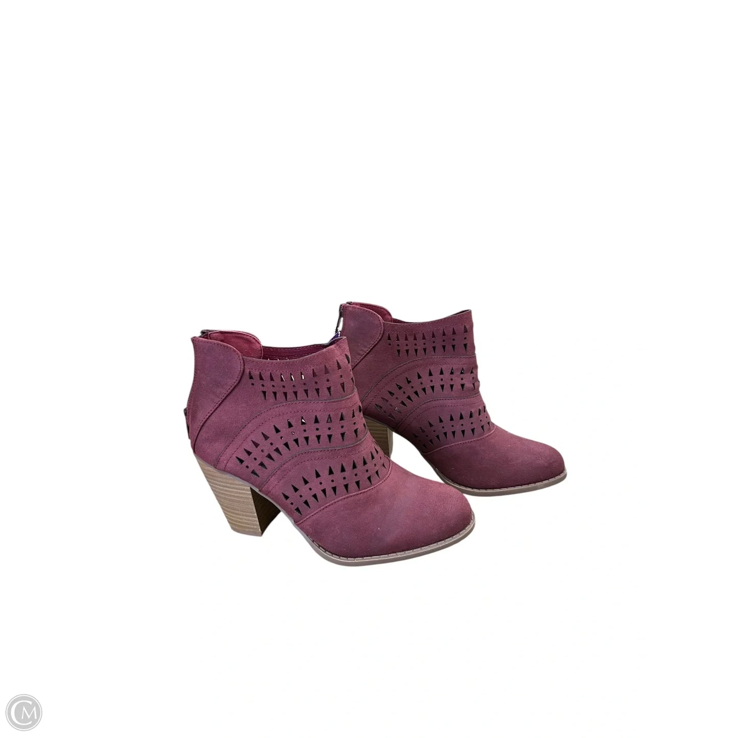 Boots Ankle Heels By Diba In Maroon, Size: 7
