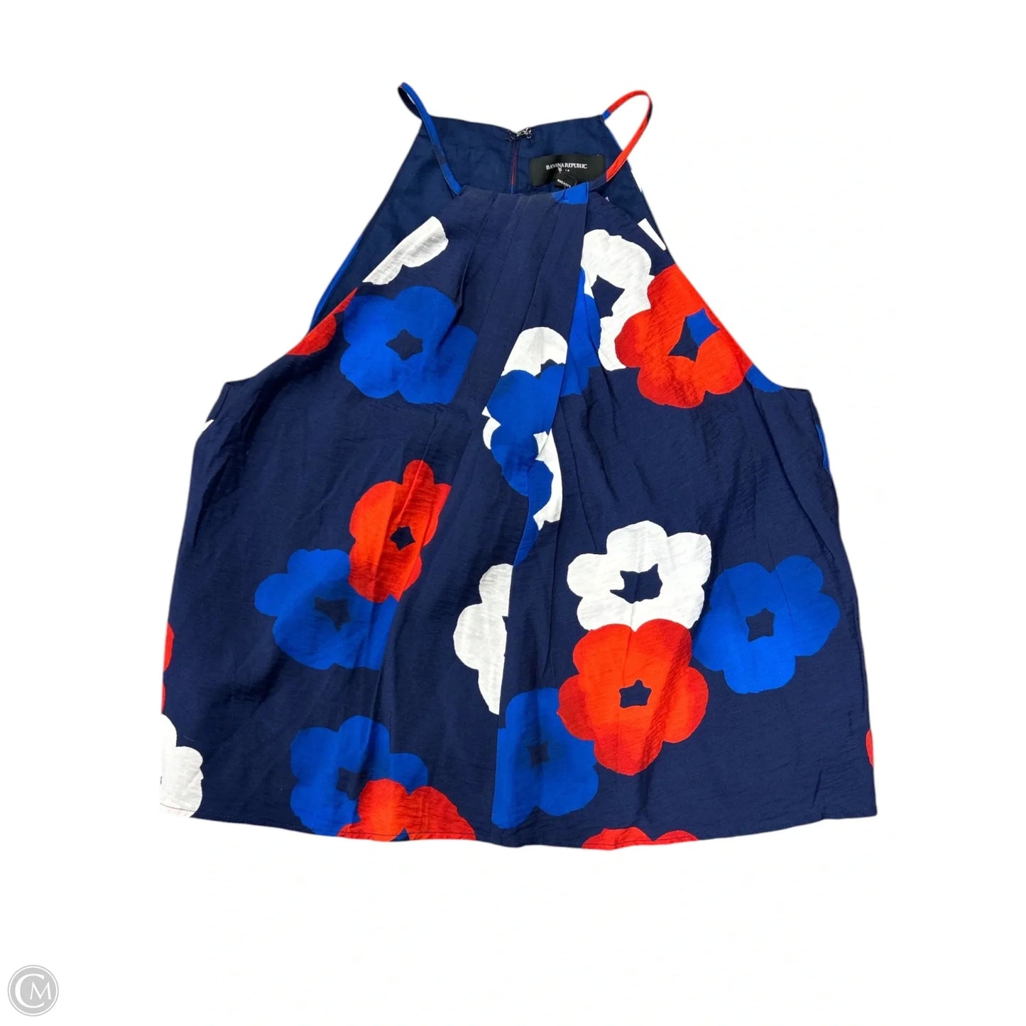 Top Sleeveless By Banana Republic In Blue Red & White, Size: S