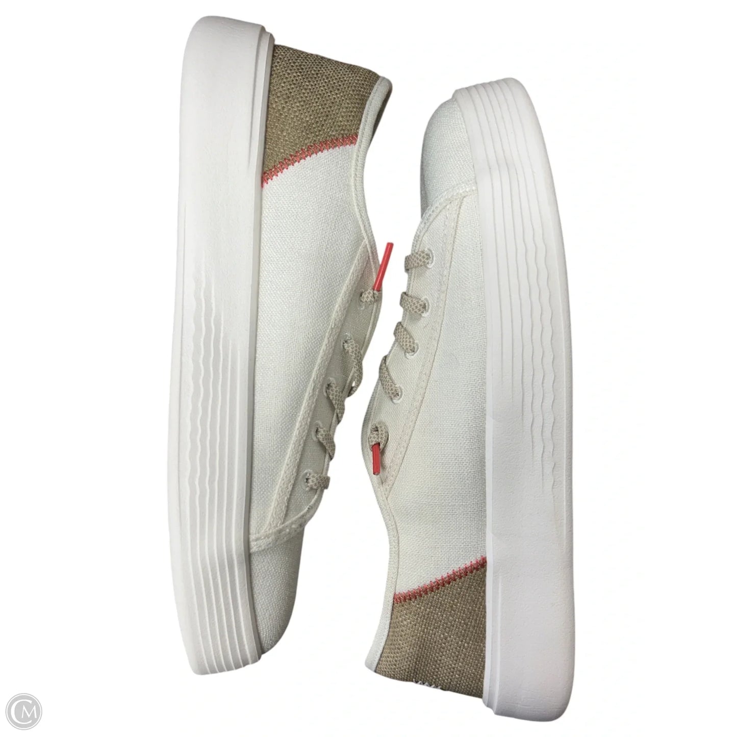 Shoes Flats By Hey Dude In Cream & Tan, Size: 9