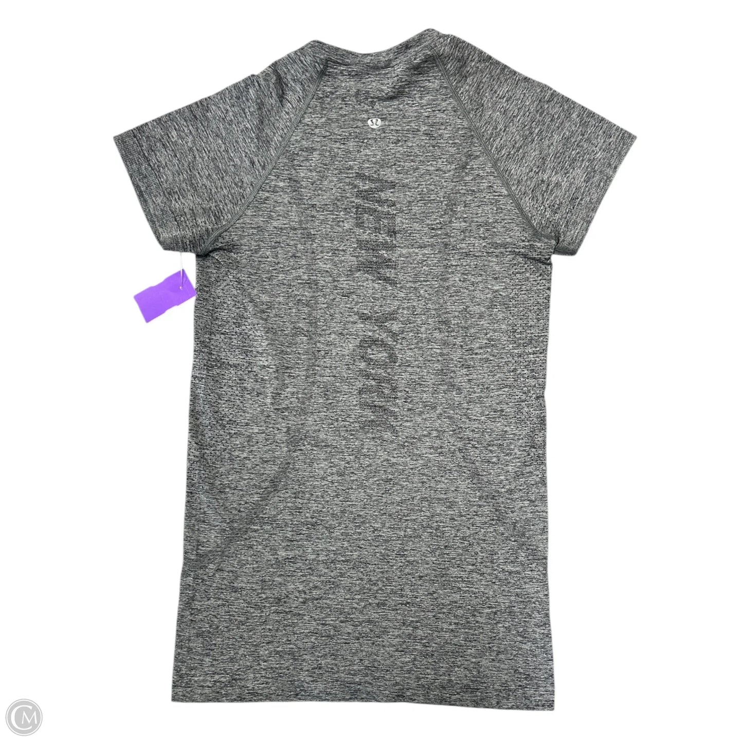 Athletic Top Short Sleeve By Lululemon In Grey, Size: 4