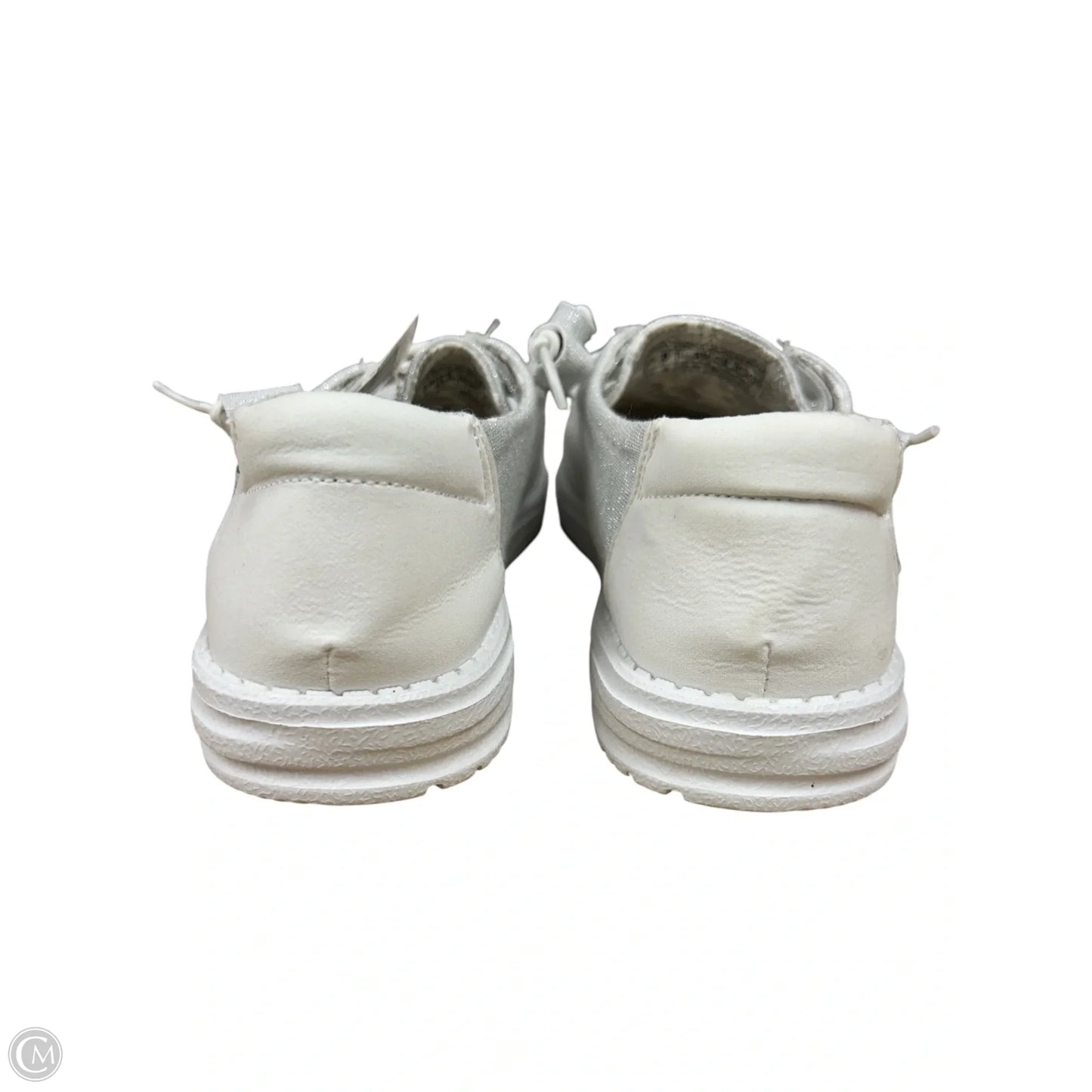 Shoes Flats By Hey Dude In Silver, Size: 8