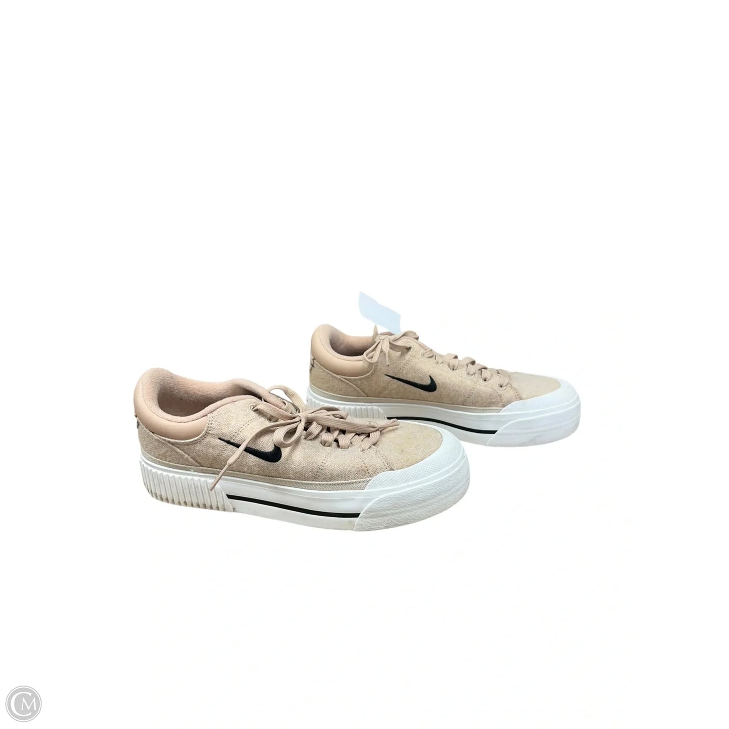 Shoes Sneakers Platform By Nike In Tan & White, Size: 8.5