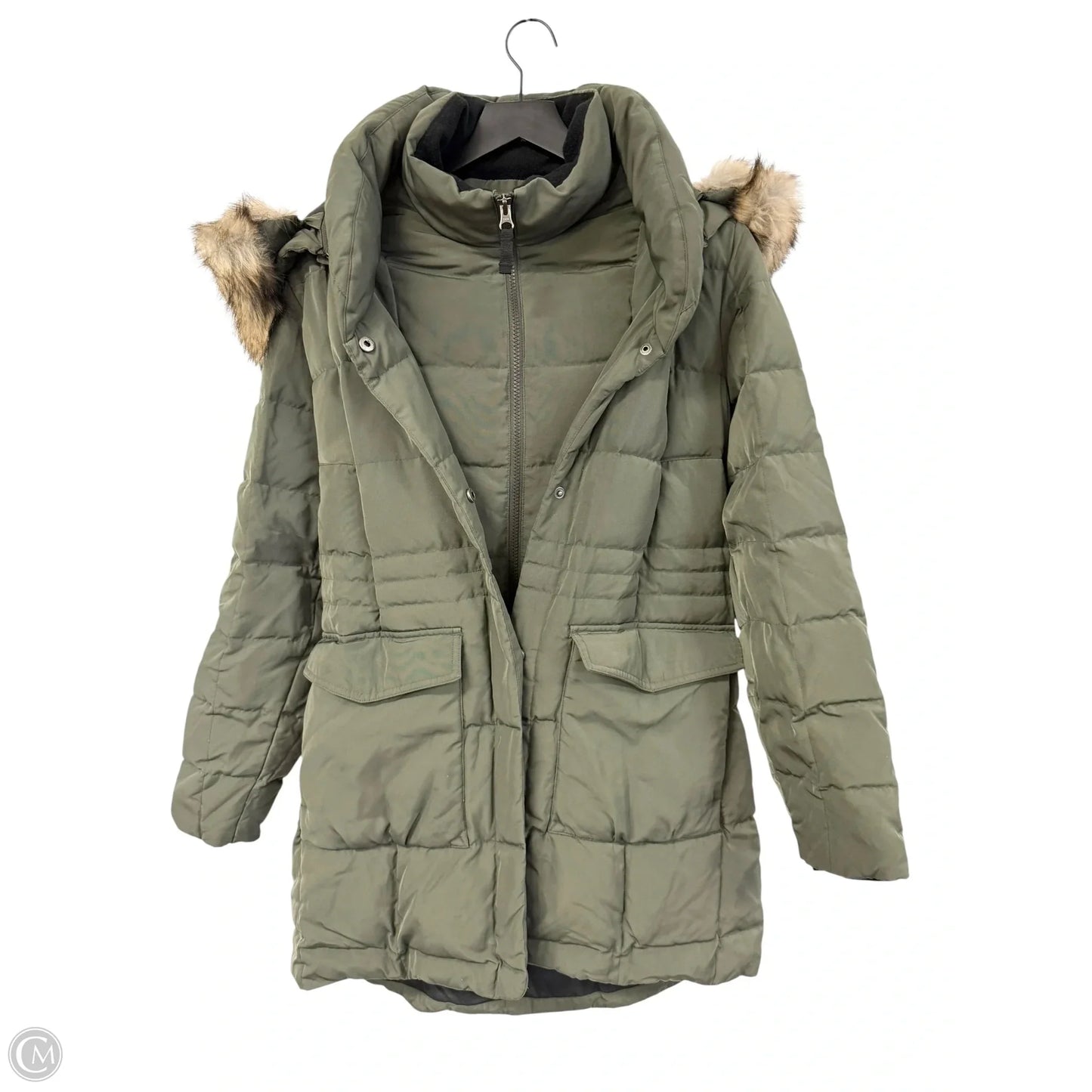 Coat Parka By Eddie Bauer In Green, Size: M