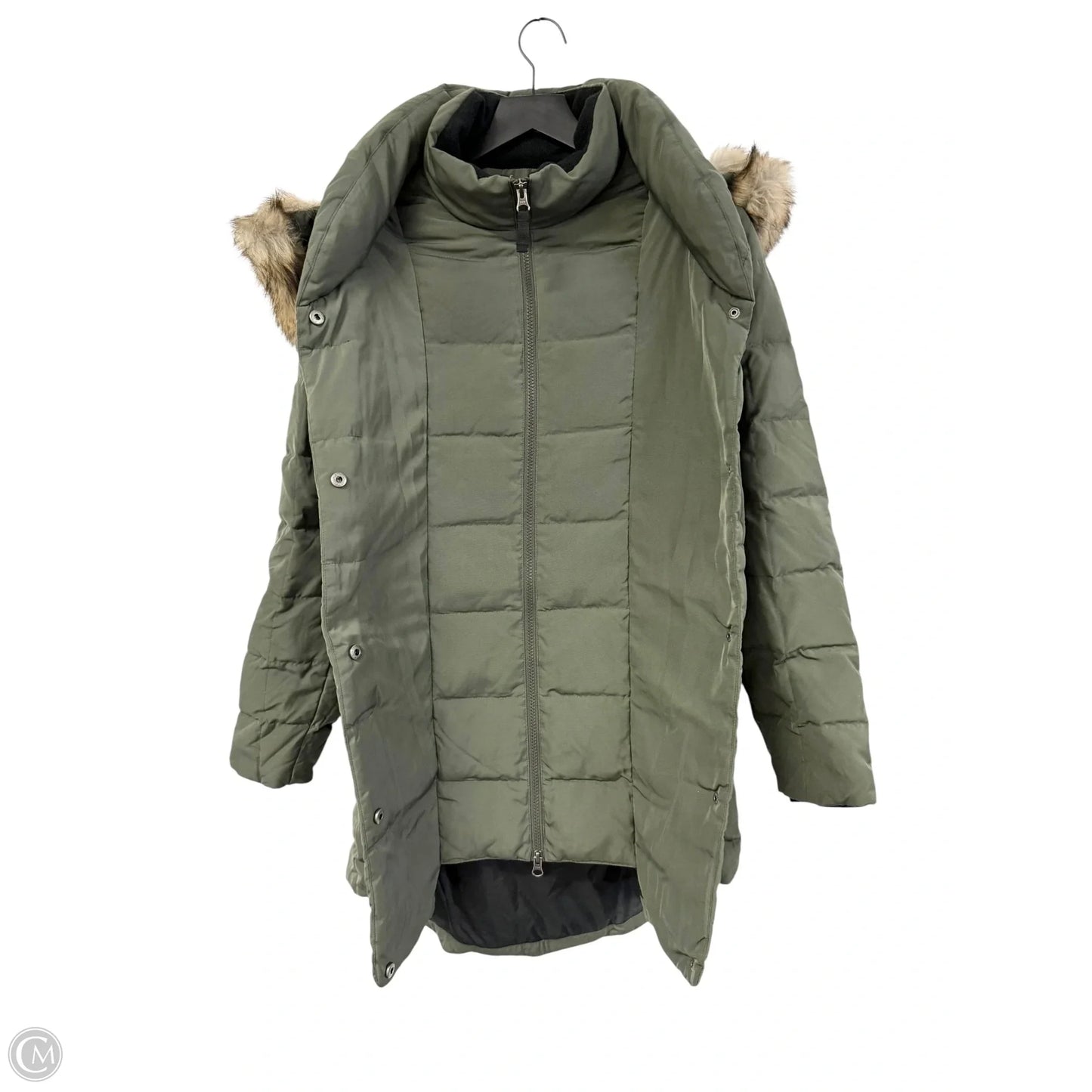Coat Parka By Eddie Bauer In Green, Size: M