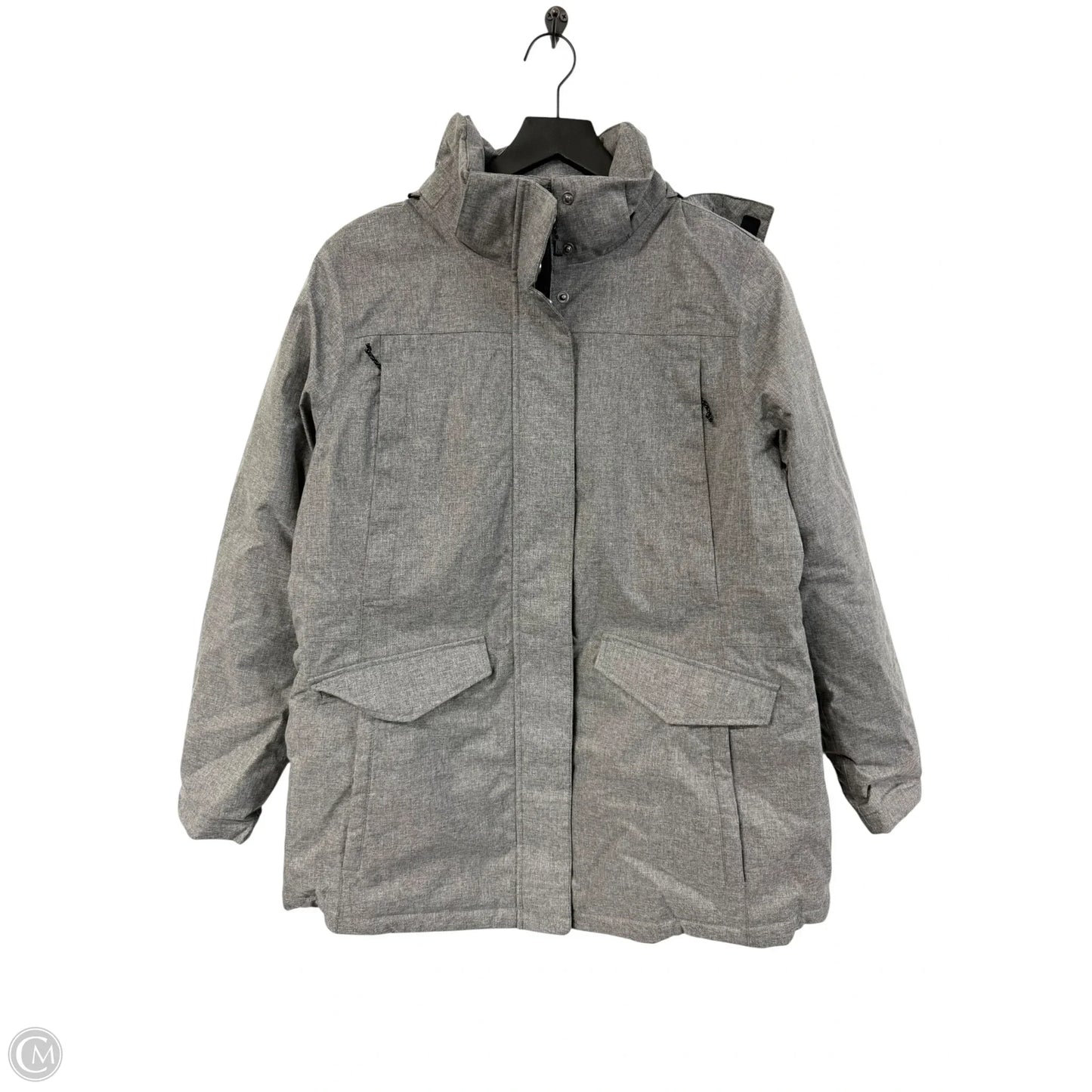 Coat Parka By Eddie Bauer In Grey, Size: L
