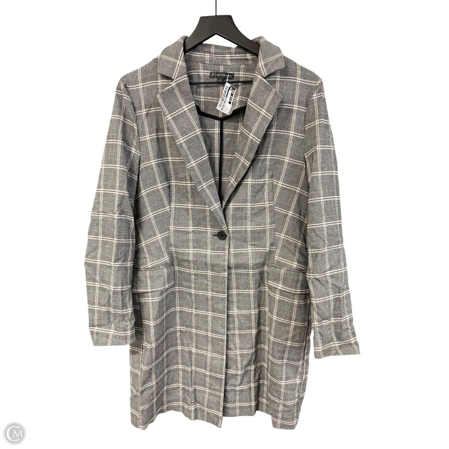 Blazer By Adrianna Papell In Plaid Pattern, Size: M
