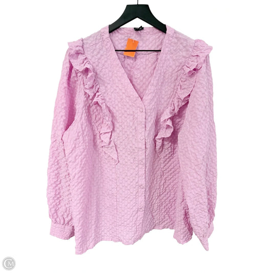 Top Long Sleeve By Vero Moda In Pink, Size: 1x