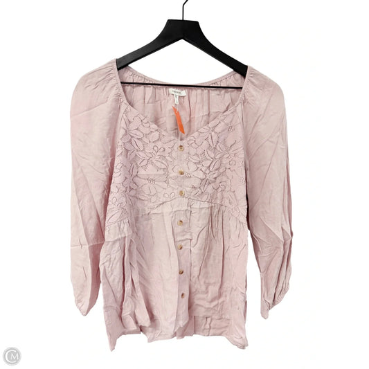 Top Long Sleeve By Maurices In Pink, Size: L