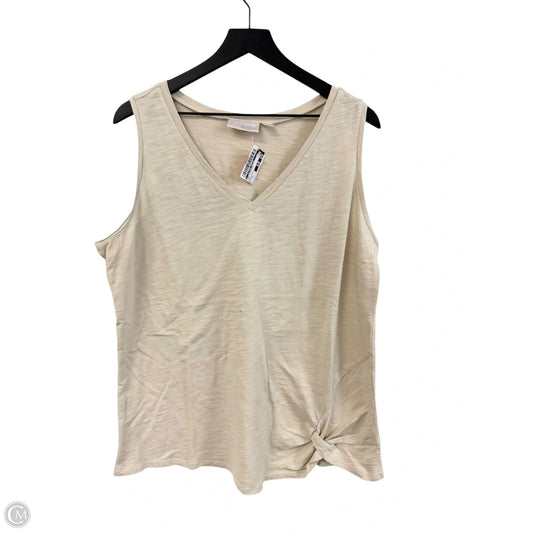 Top Sleeveless By Clothes Mentor In Tan, Size: 1x