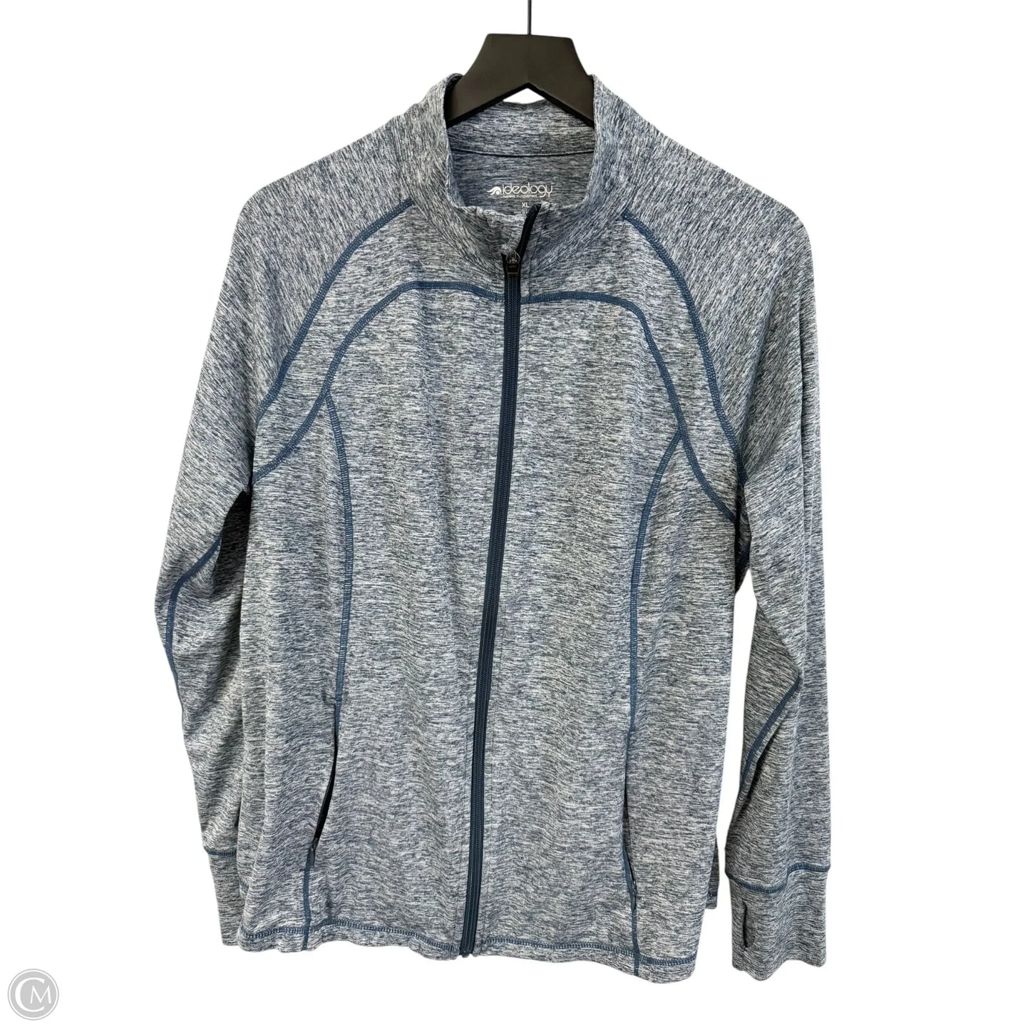 Athletic Top Long Sleeve Collar By Ideology In Blue, Size: Xl