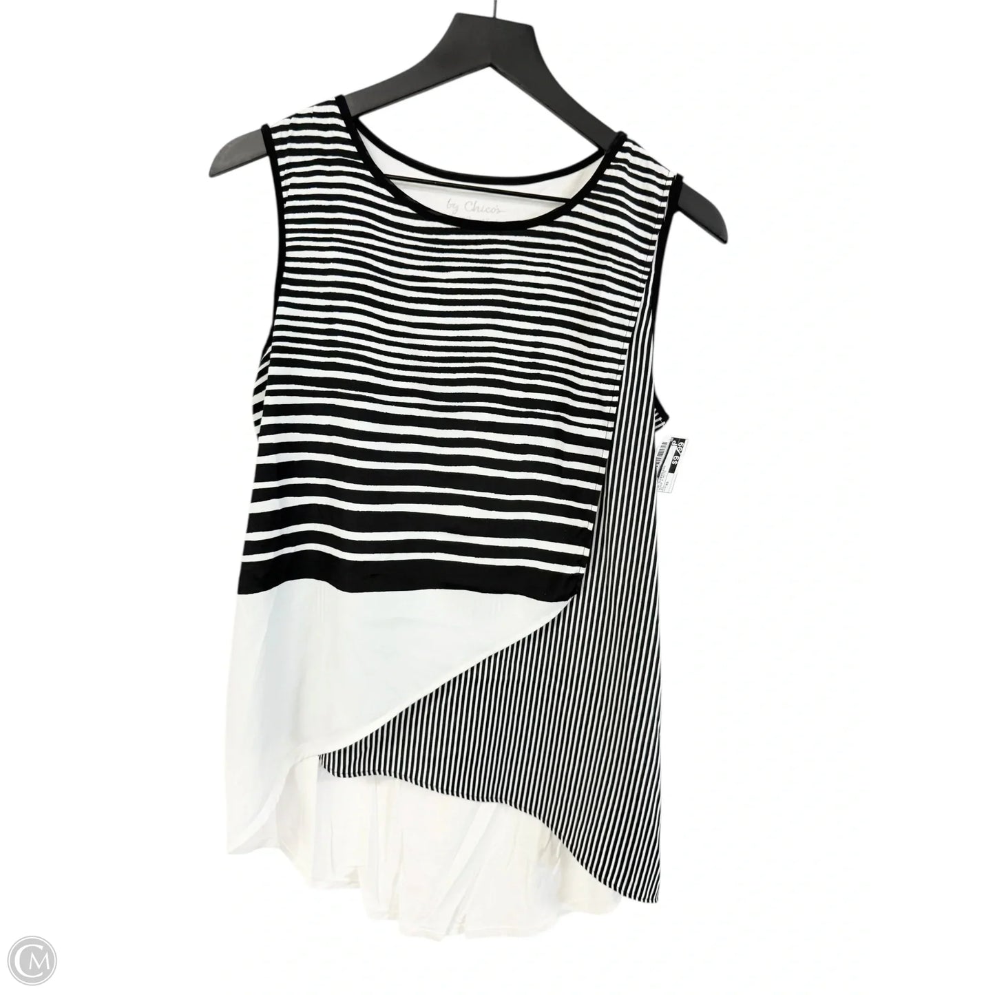 Top Sleeveless By Chicos In Black & White, Size: Xs