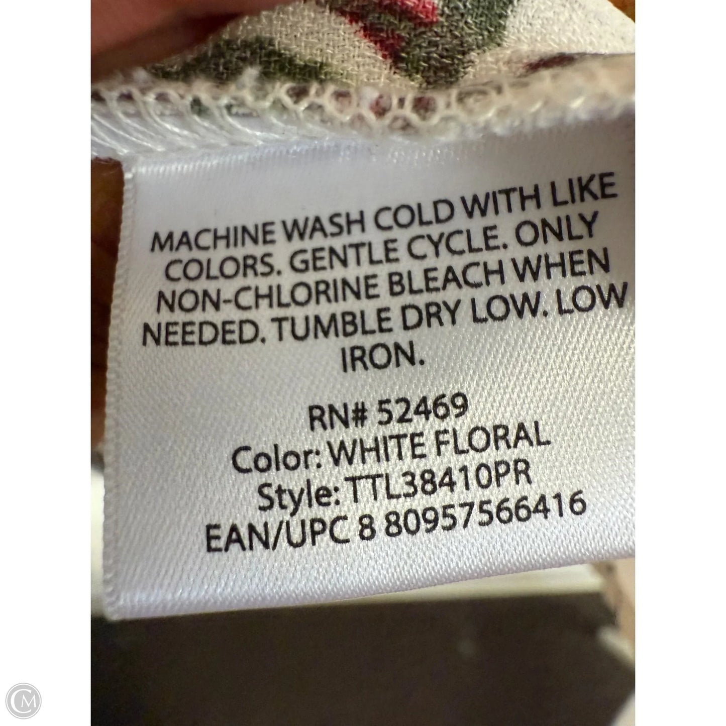 Top 3/4 Sleeve By Time And Tru In Floral Print, Size: L