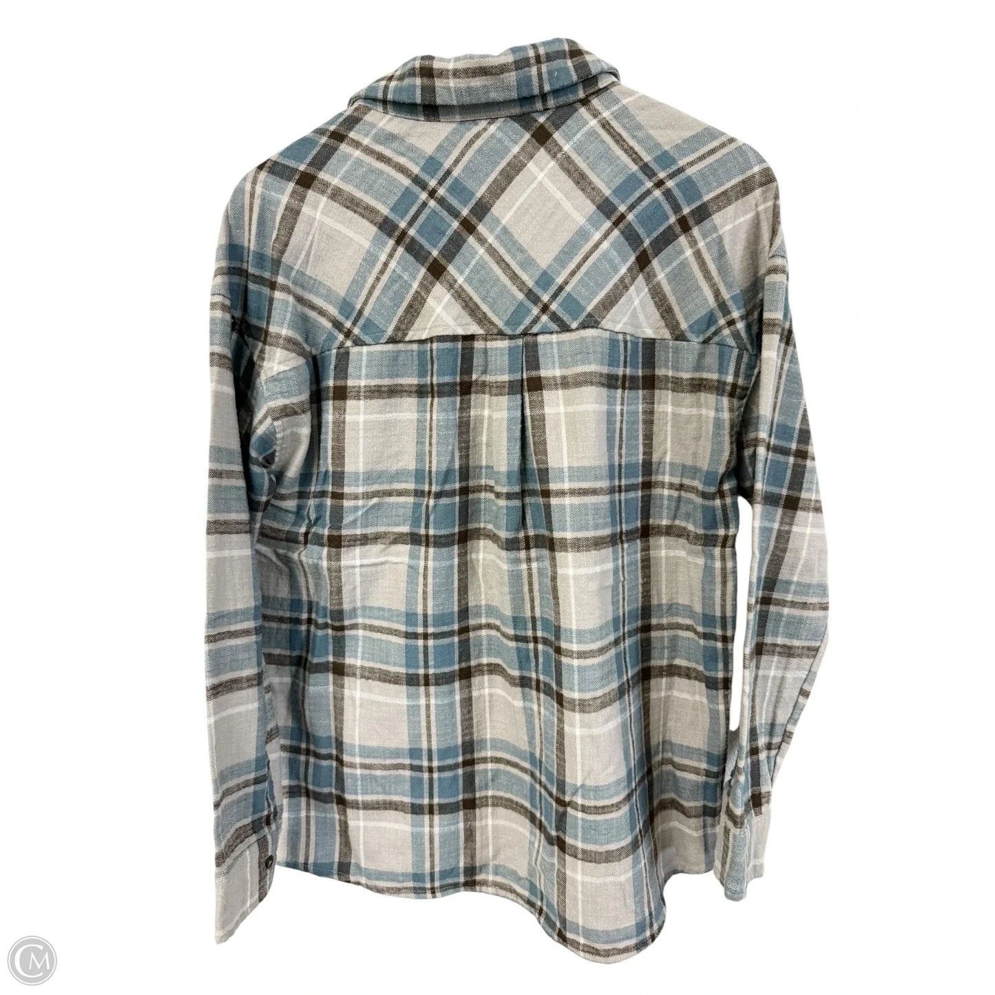 Blouse Long Sleeve By Staccato In Blue & Grey, Size: S