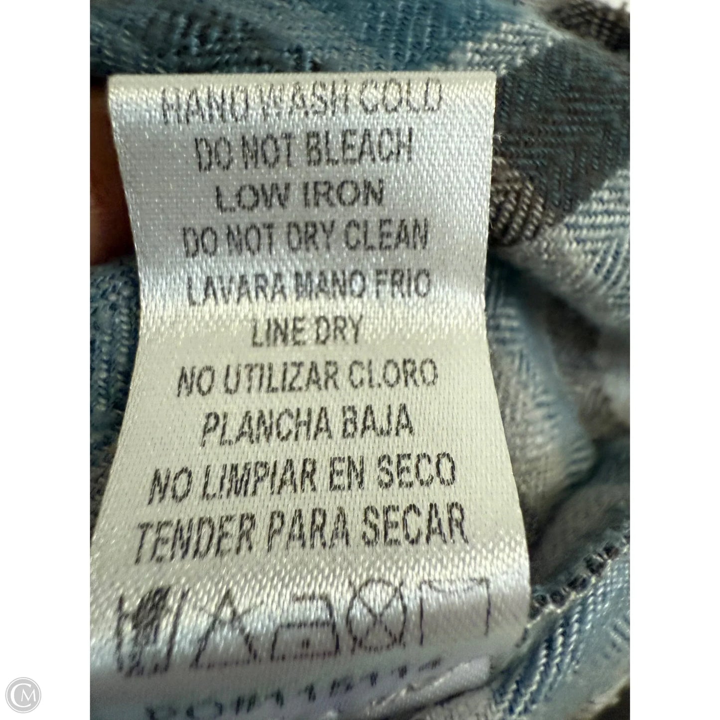 Blouse Long Sleeve By Staccato In Blue & Grey, Size: S