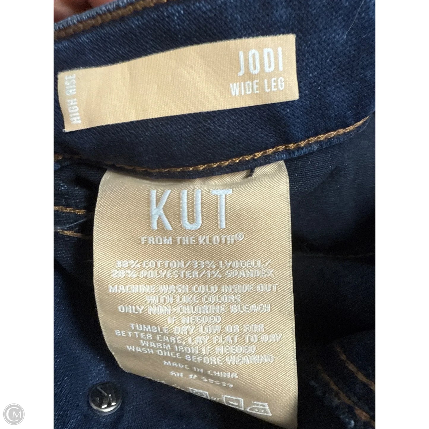 Jeans Wide Leg By Kut In Blue Denim, Size: 8