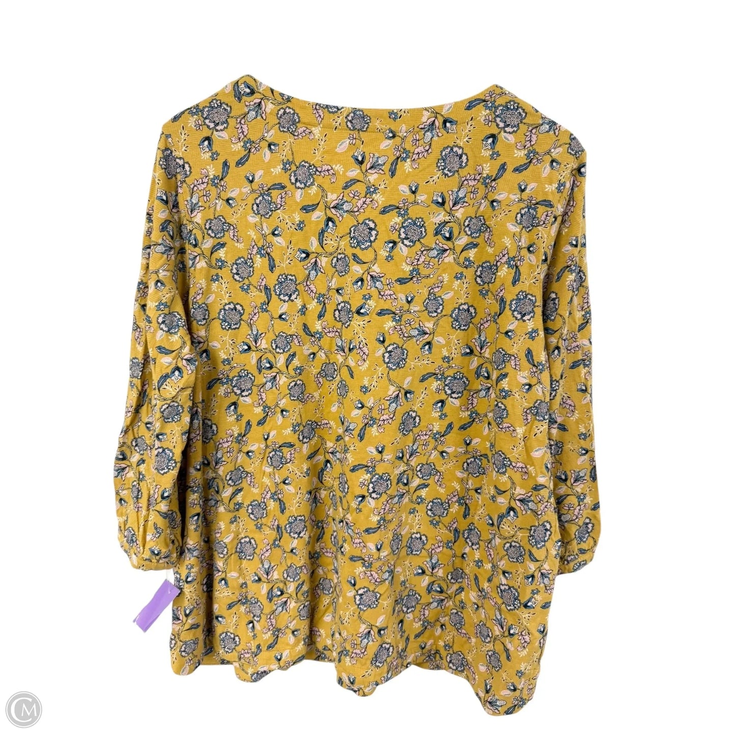 Top 3/4 Sleeve By J. Jill In Yellow, Size: Xl