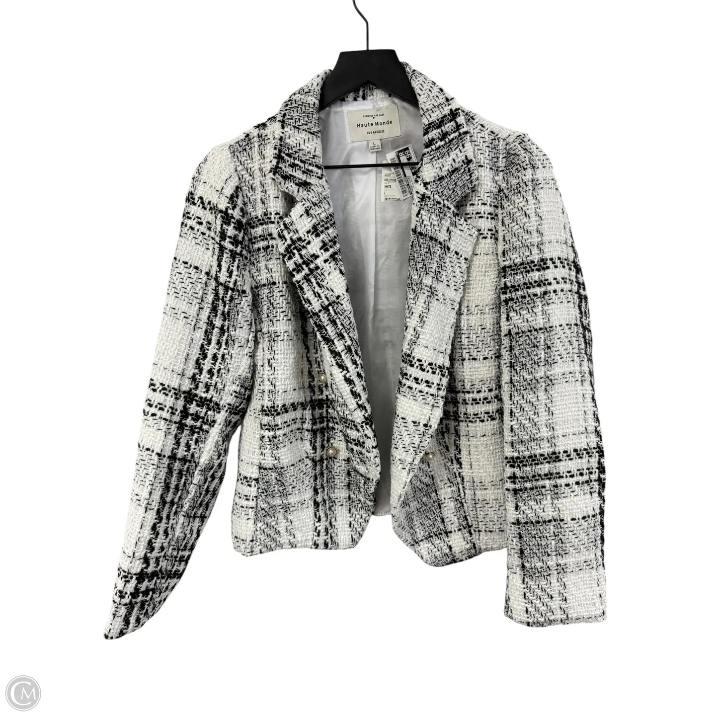 Jacket Other By Haute Monde In Black & White, Size: L