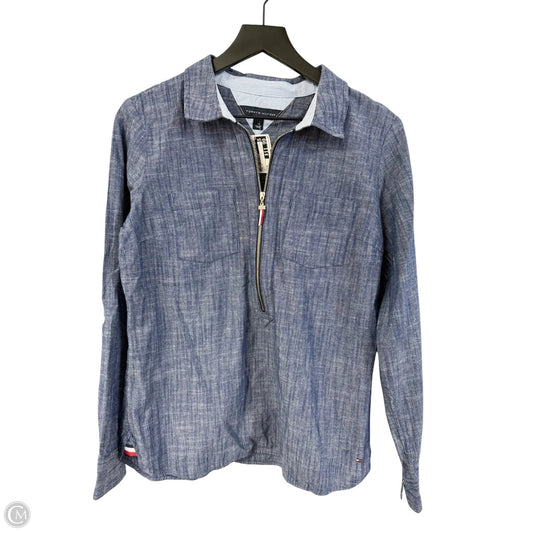 Top Long Sleeve By Tommy Hilfiger In Blue, Size: M