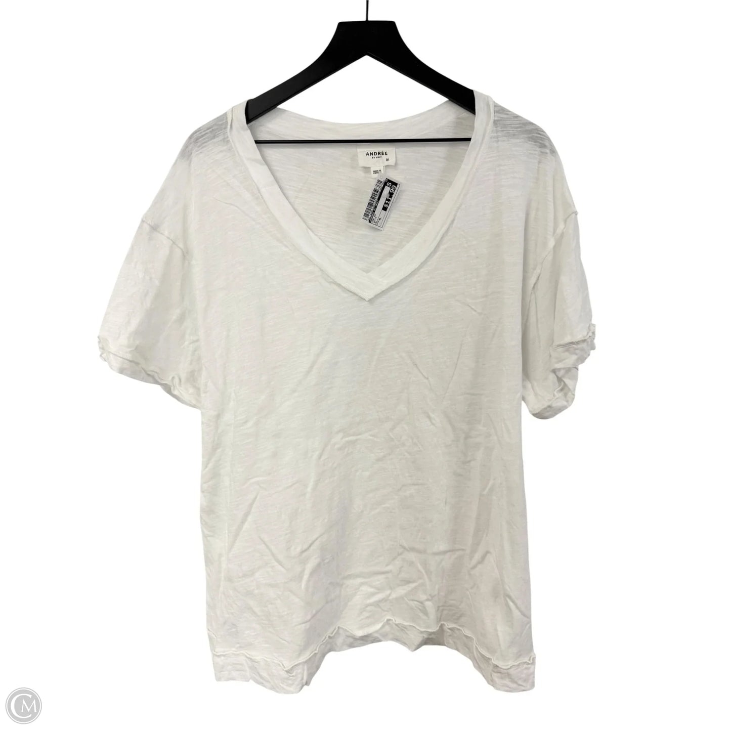 Top Short Sleeve By Andree By Unit In White, Size: Xl