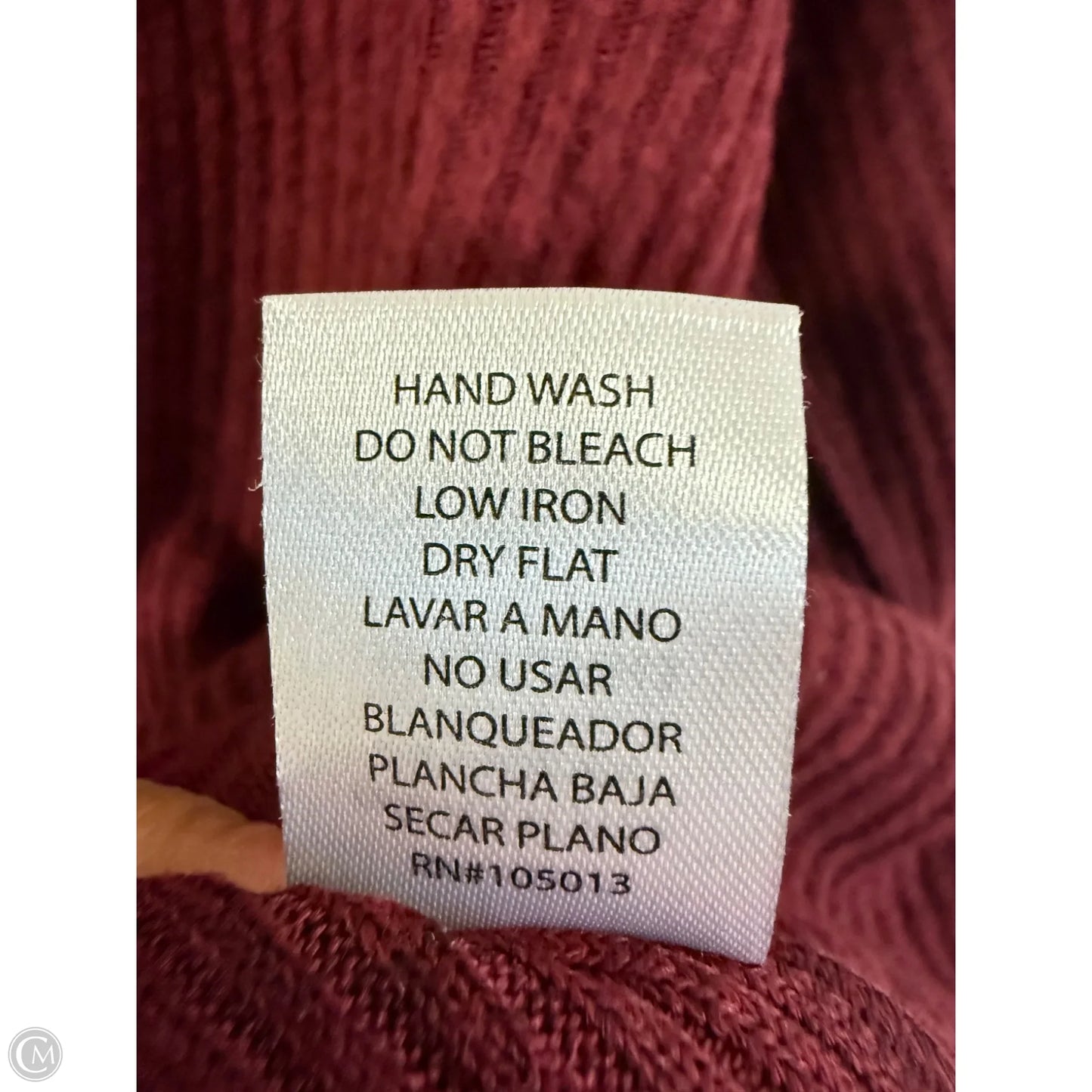 Top Long Sleeve By Andree By Unit In Red, Size: Xl