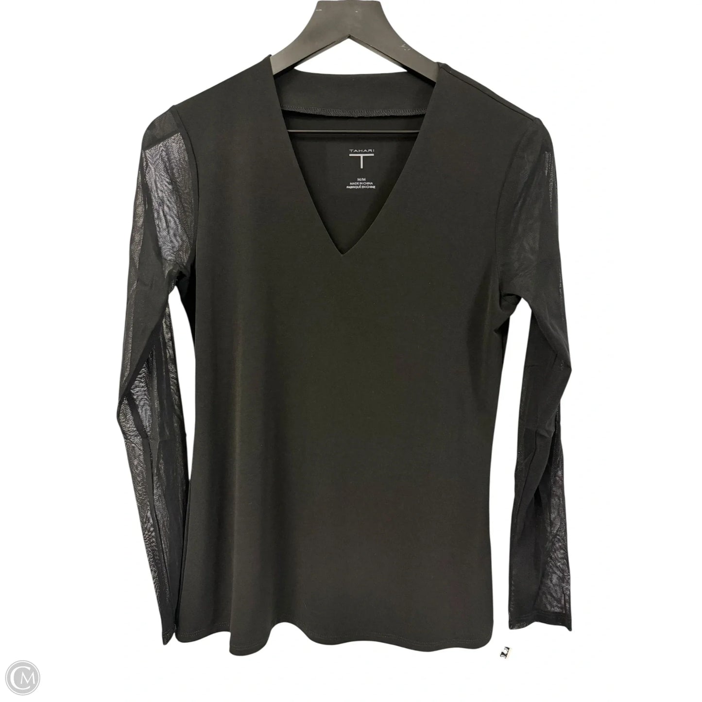 Top Long Sleeve By Tahari By Arthur Levine In Black, Size: M