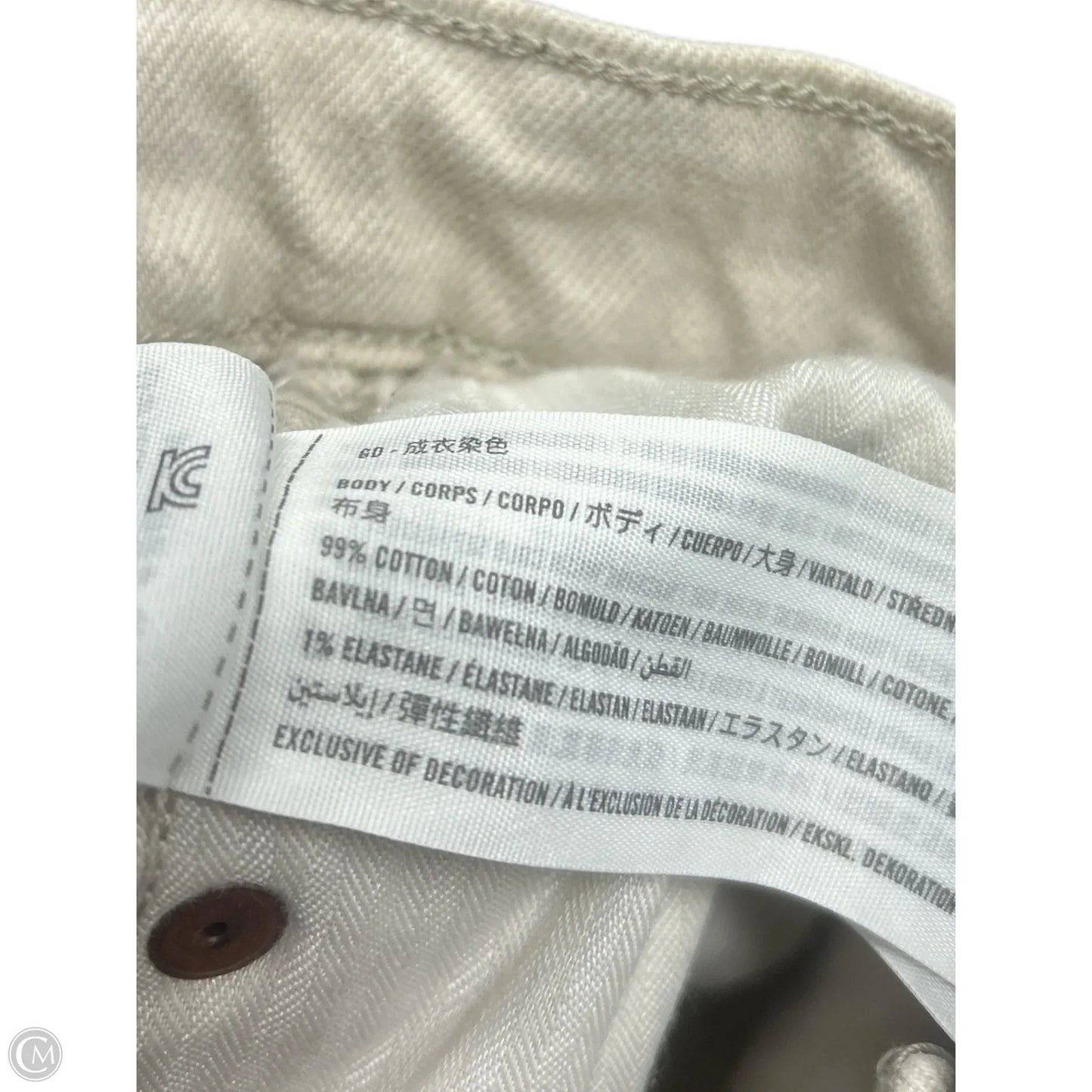 Jeans Straight By Abercrombie And Fitch In Cream Denim, Size: 6