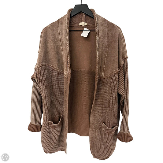 Sweater Cardigan By Easel In Brown, Size: S