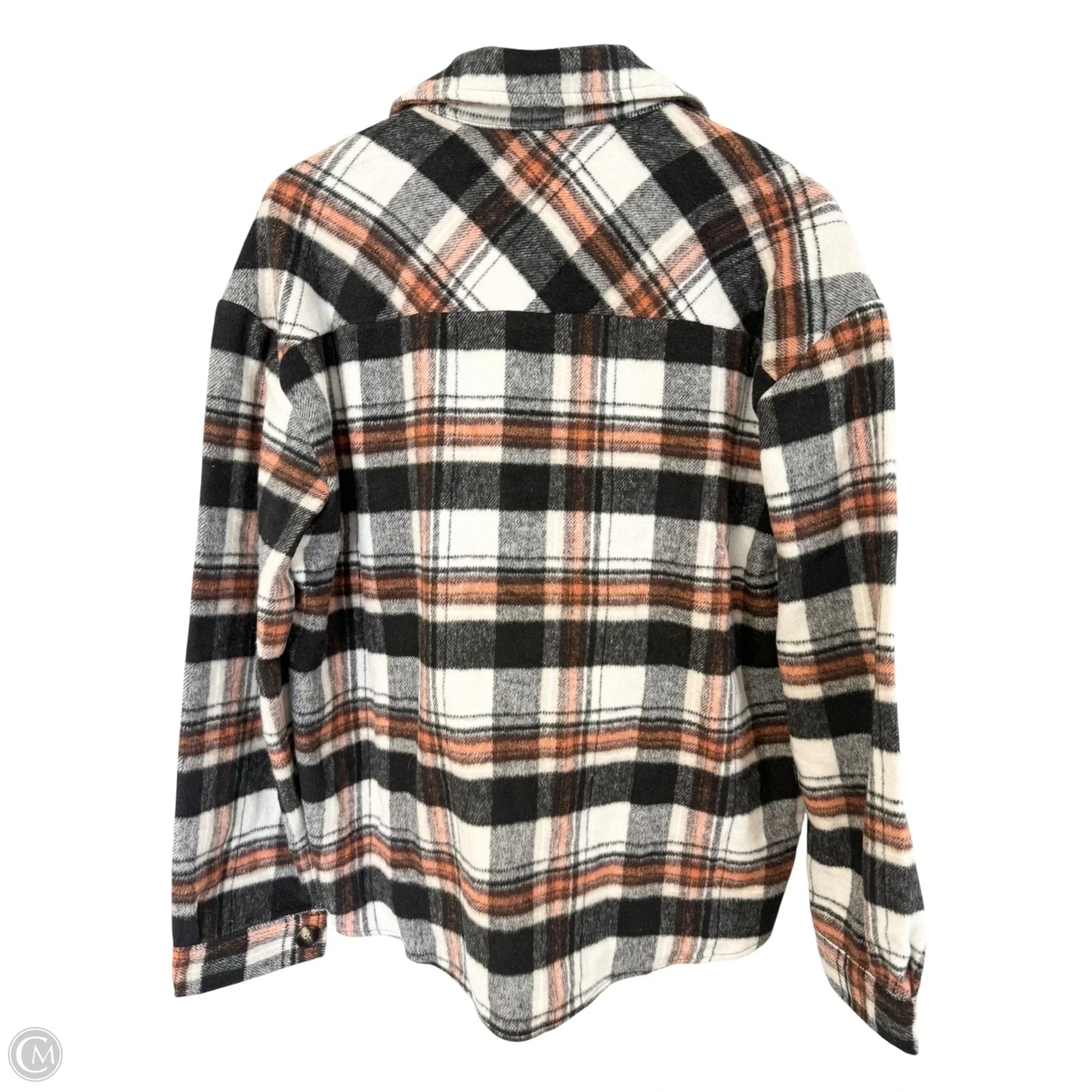 Jacket Shirt By Active Usa In Black & White, Size: L