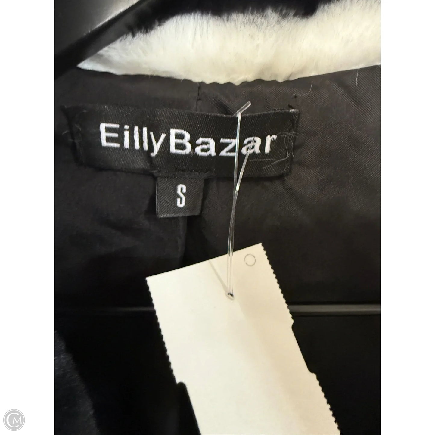 Coat Trench Coat By Cmf In Black & White, Size: S