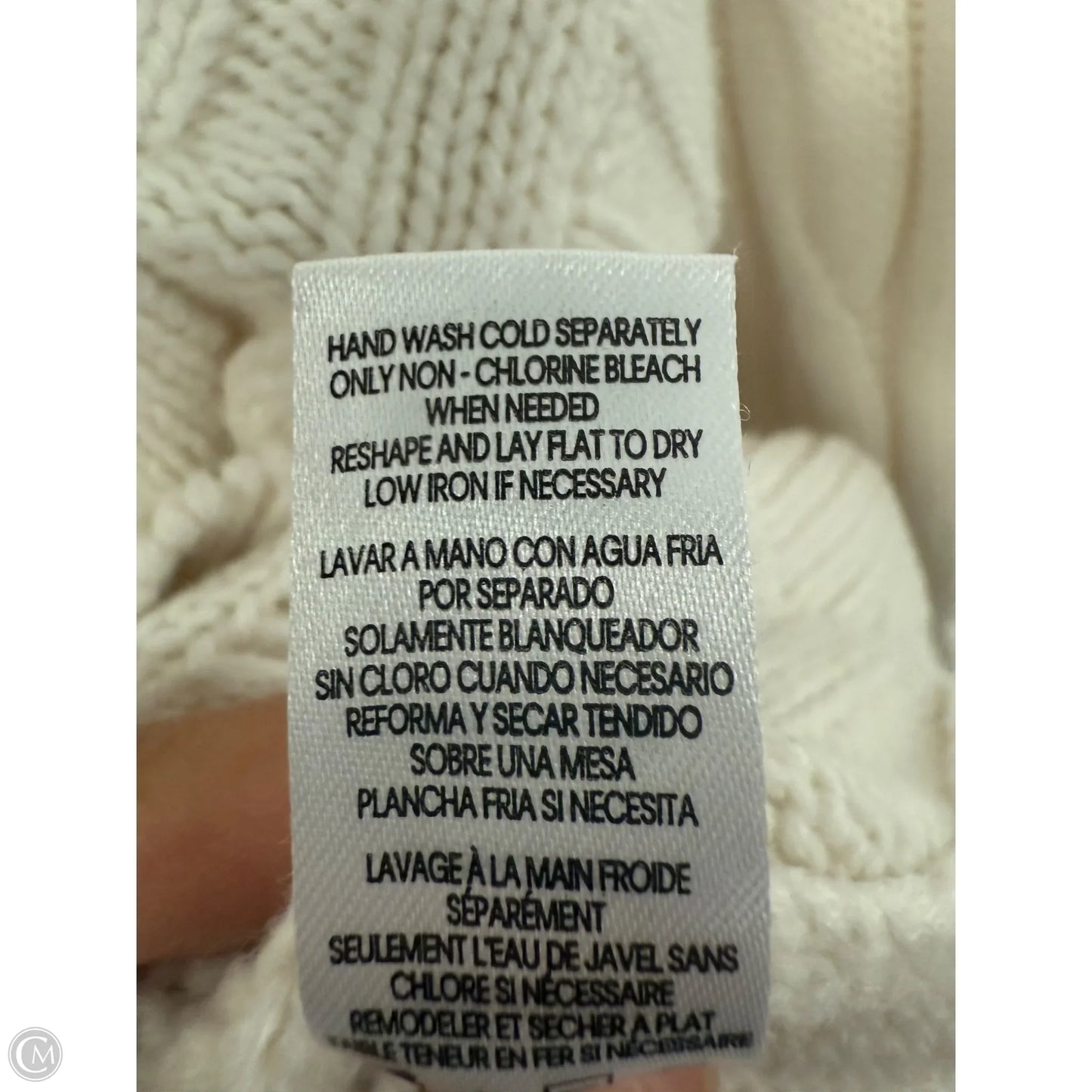 Sweater By Calvin Klein In Ivory, Size: M