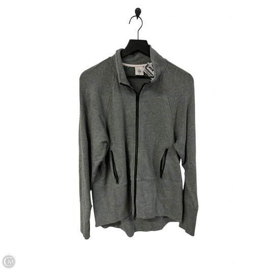 Athletic Top Long Sleeve Collar By Cabi In Grey, Size: M