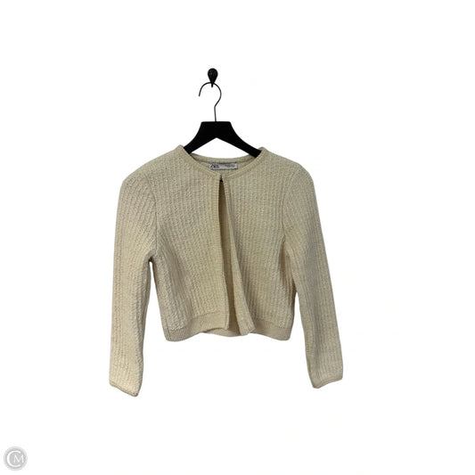 Sweater Cardigan By Zara In Cream, Size: S
