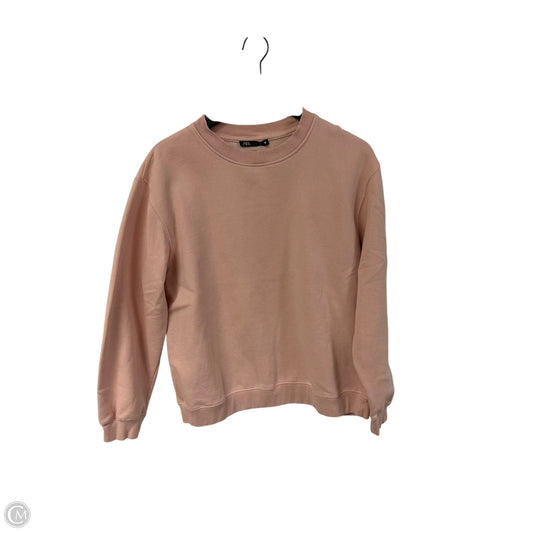 Sweatshirt Crewneck By Zara In Pink, Size: L