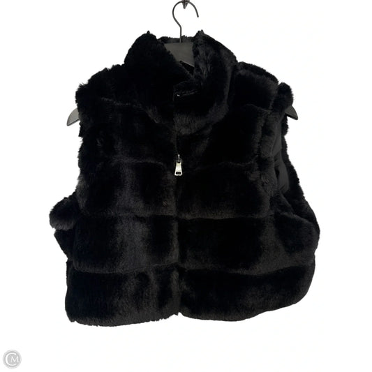 Vest Faux Fur & Sherpa By Clothes Mentor In Black, Size: L