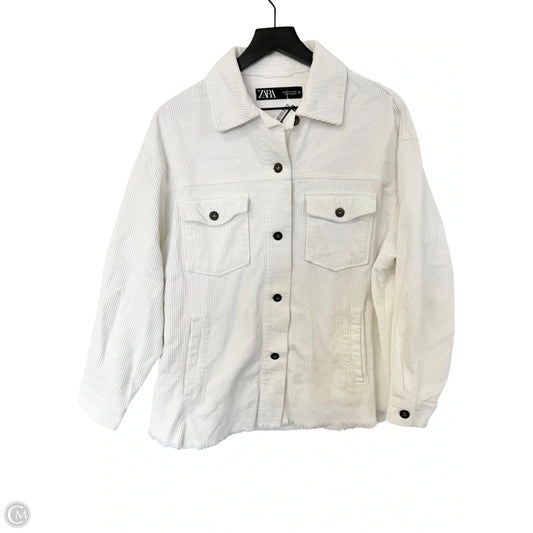 Jacket Shirt By Zara In White, Size: M