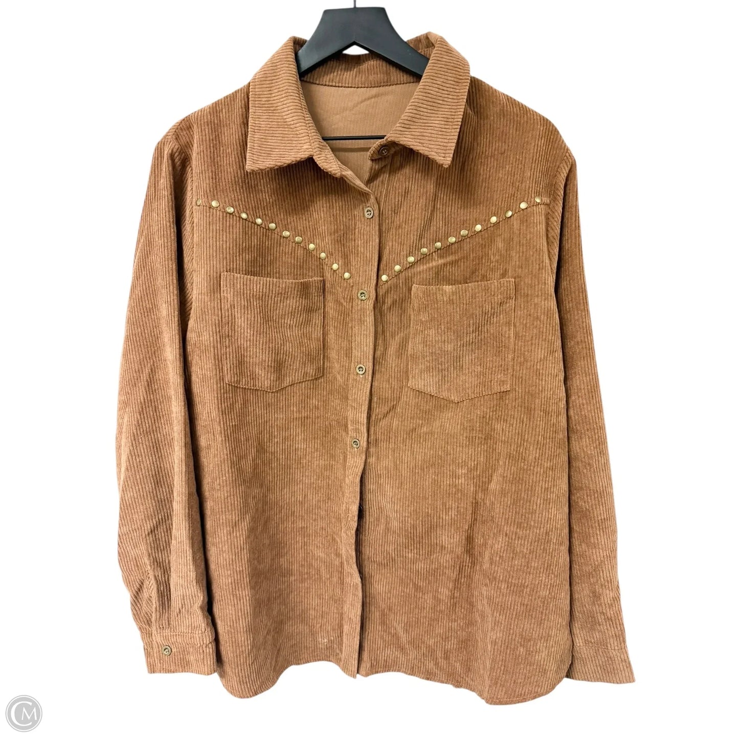 Blouse Long Sleeve By Clothes Mentor In Brown, Size: L