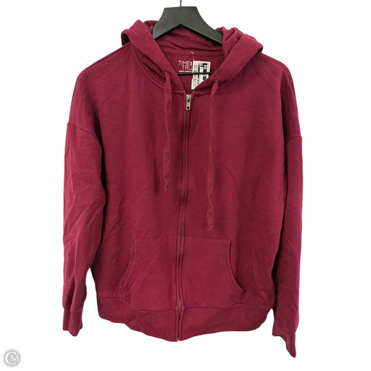 Sweatshirt Hoodie By Time And Tru In Maroon, Size: L