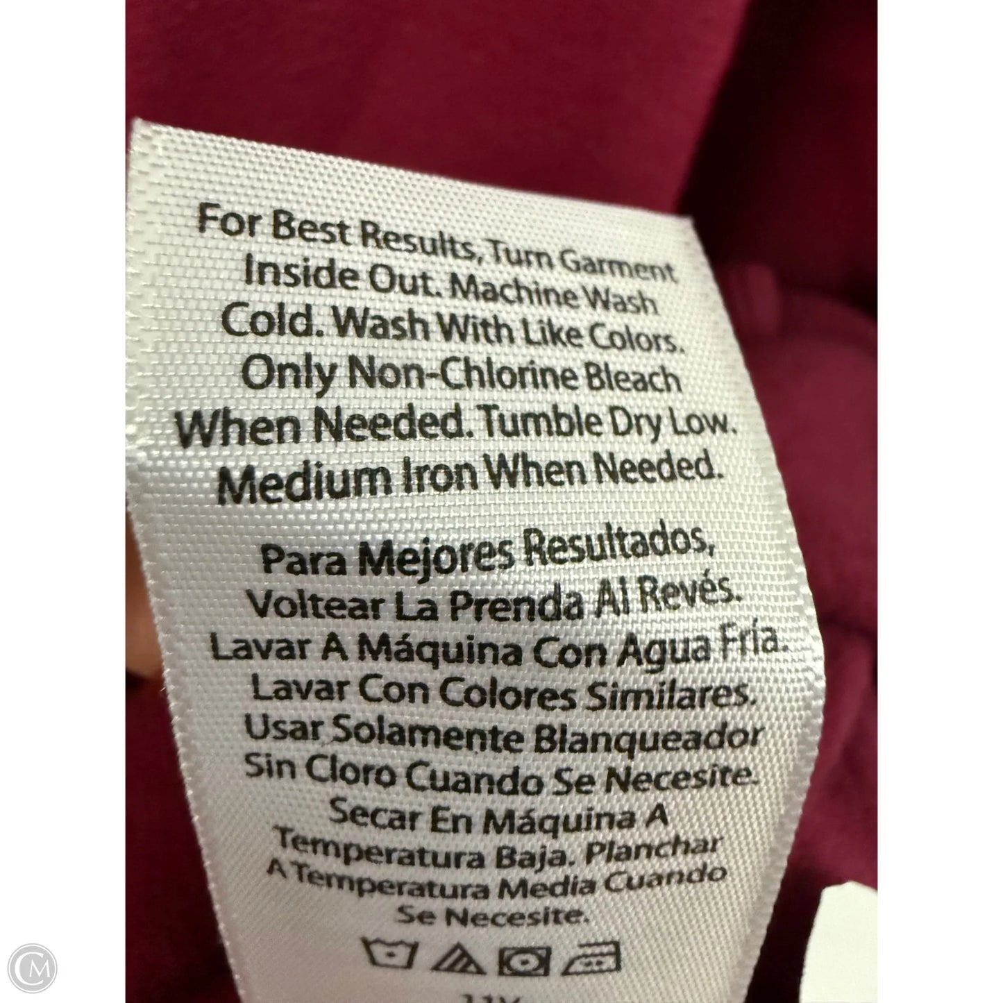 Sweatshirt Hoodie By Time And Tru In Maroon, Size: L