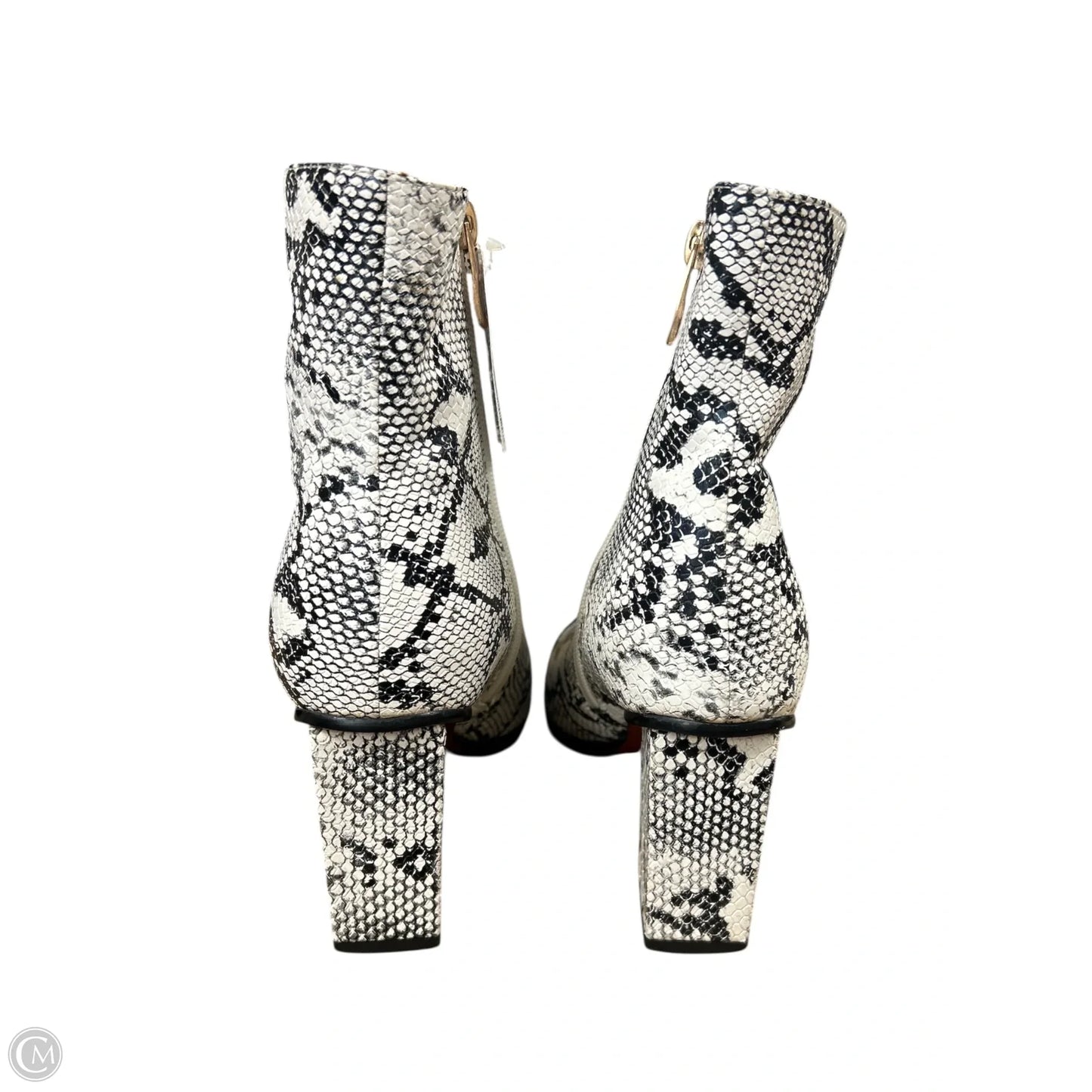 Boots Ankle Heels By Clothes Mentor In Snakeskin Print, Size: 9.5