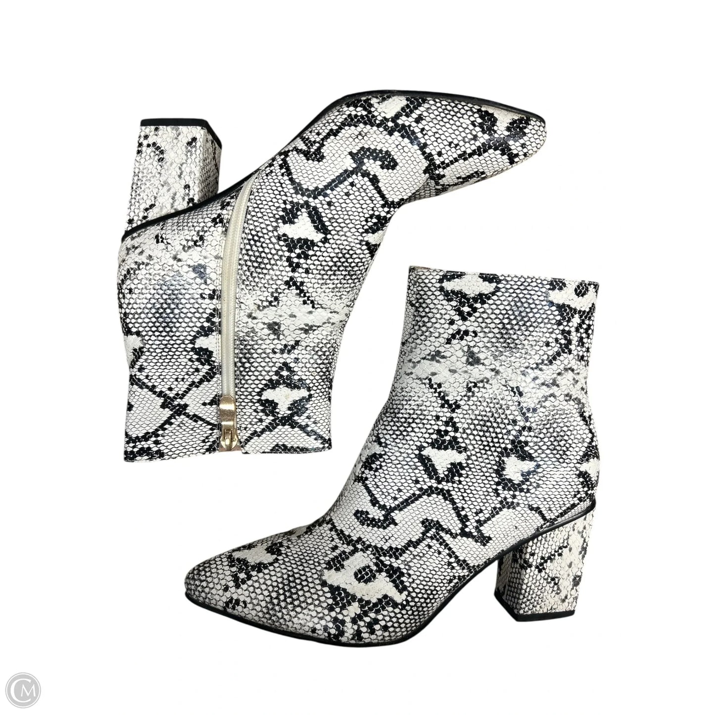 Boots Ankle Heels By Clothes Mentor In Snakeskin Print, Size: 9.5