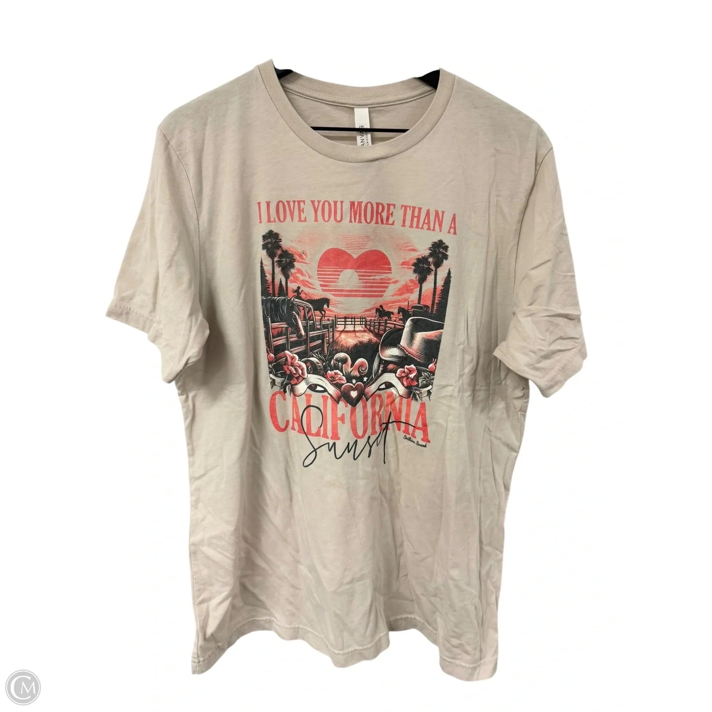 Top Short Sleeve By Bella + Canvas In Tan, Size: Xl