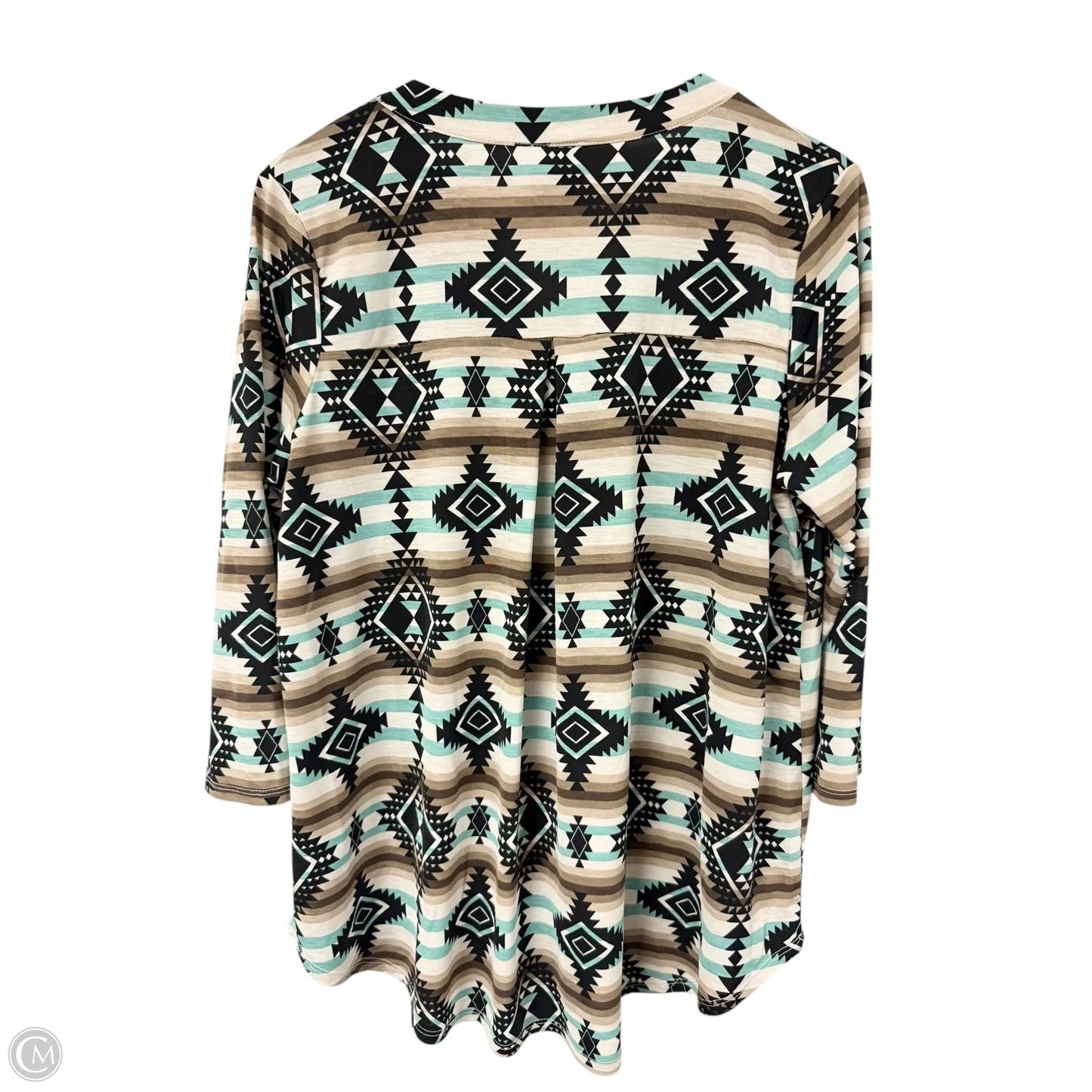 Top 3/4 Sleeve By Sew In Love In Brown & Cream, Size: L