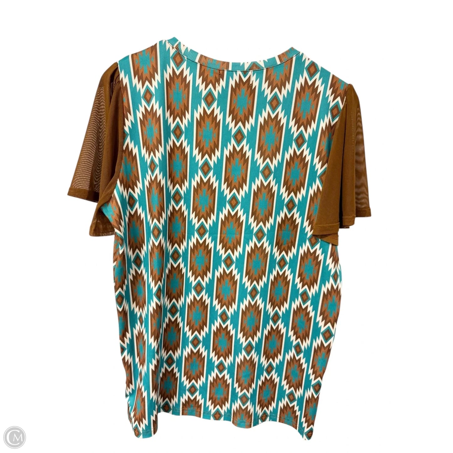 Top Short Sleeve By Clothes Mentor In Brown & Green, Size: L