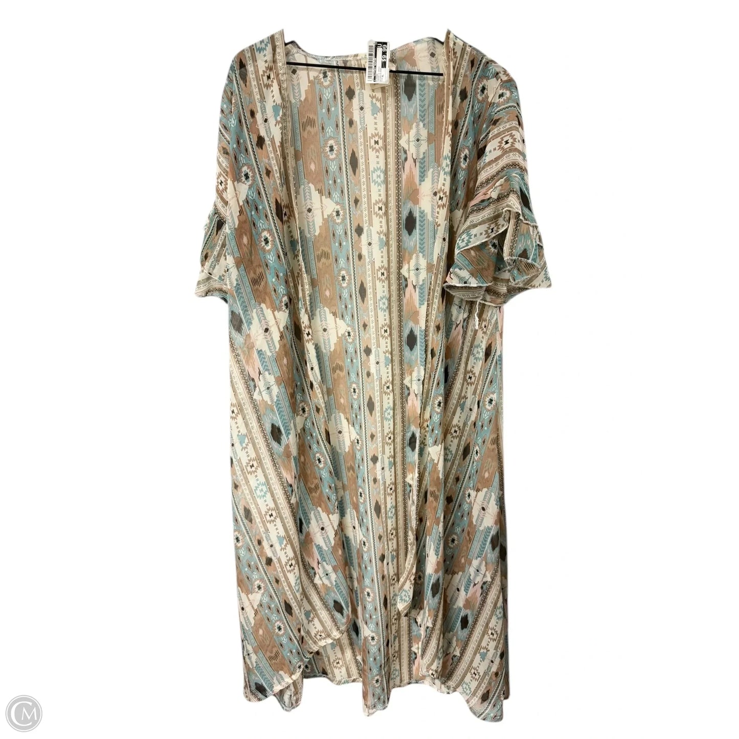 Kimono By Clothes Mentor In Brown & Green, Size: Xl